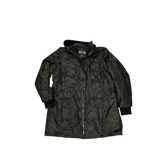 MICHAEL Michael Kors Hooded Water-Resistant Camo Anorak Jacket Plus Size Sz 2X - Picture 1 of 7